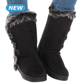 Gefütterte Damenstiefeletten, schwarz