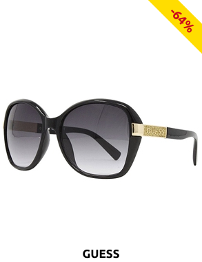 Guess Damensonnenbrille mit Dekoelement, schwarz