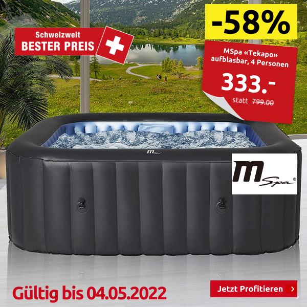 MSpa «Tekapo» aufblasbar, 4 Personen, 108 Jet-Düsen