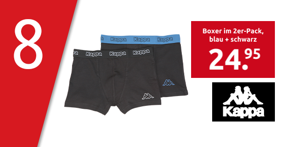 Kappa Boxer im 2er-Pack, blau + schwarz