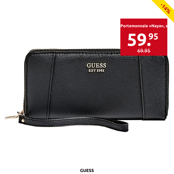 GUESS Portemonnaie «Naya», schwarz