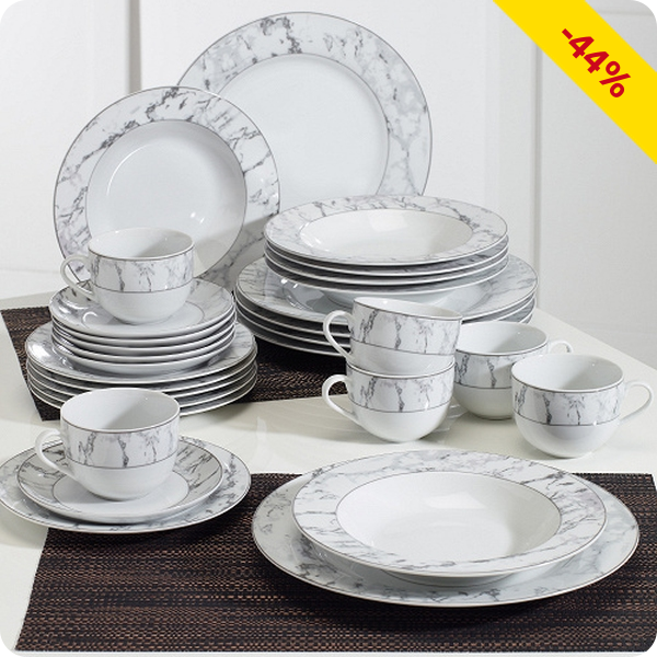 Tafelservice «Marble» für 6 Personen
