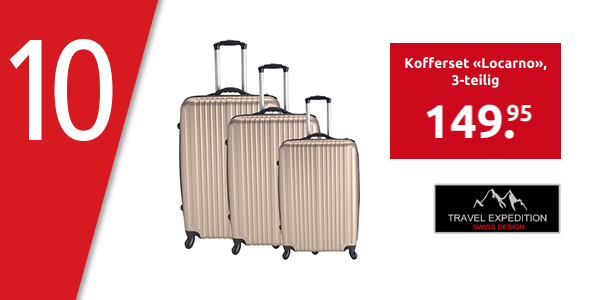 TRAVEL EXPEDITION Kofferset «Locarno», 3-teilig, H 57/67/77 cm, light, champagne