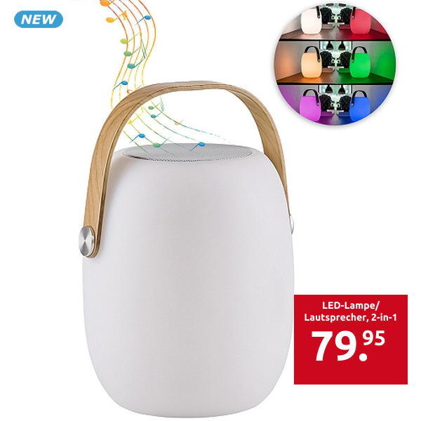 LED-Lampe/Lautsprecher «Music Lamp», 2-in-1