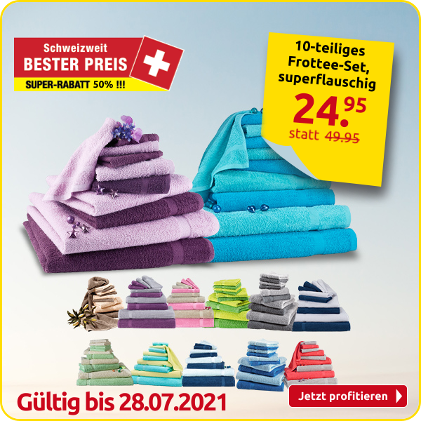 10-teiliges Frottee-Set, superflauschig, violett/lila