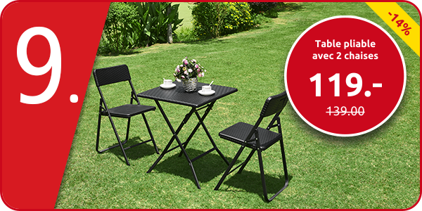 Table pliable avec 2 chaises