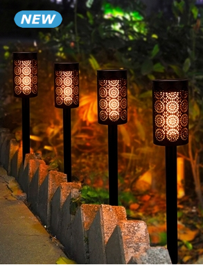 Solarlampe «Torche», 4 Stück, mit Erdspiess