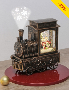 Schneezug-Projektor, goldfarben