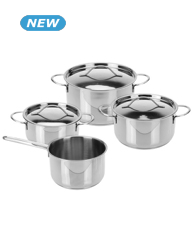 Topfset, 7-teilig, silberfarben