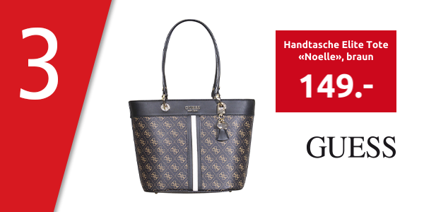 GUESS Handtasche Elite Tote «Noelle», braun mit dunkeln Henkeln