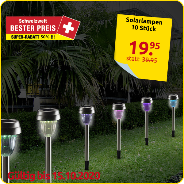 Solarlampen «Multicolor», 10 Stück Solarlampen «Multicolor», 10 Stück
