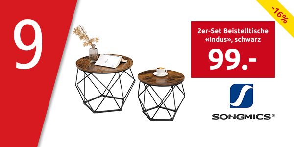SONGMICS 2er-Set Beistelltische «Indus», schwarz