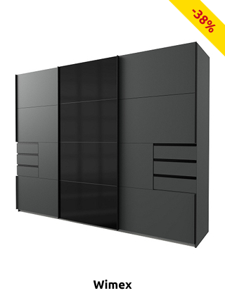 Wimex Kleiderschrank «Saigon», B 270 cm, grau/anthrazit