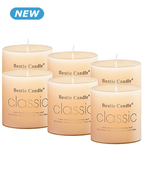 Kerzen, 6er-Set, Brenndauer bis zu 45 Std. weiss