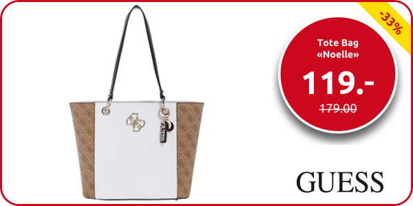 Guess Tote Bag «Noelle», weiss/braun