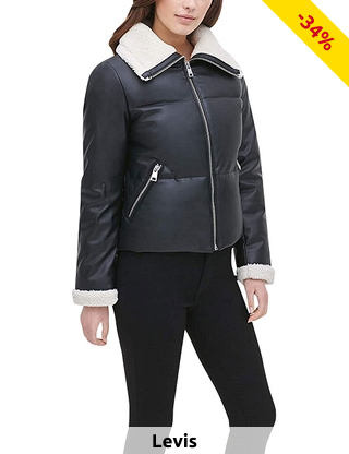 Levis Jacke mit Sherpa, schwarz