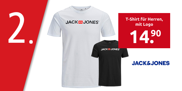 Jack & Jones T-Shirt für Herren, mit Logo, weiss