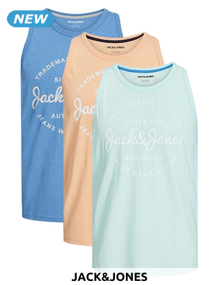 JACK&JONES Tanktops «Forest», 2er-Pack, hellblau