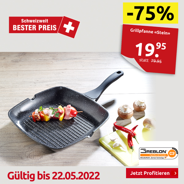 Grillpfanne «Stein» für die fettarme Küche