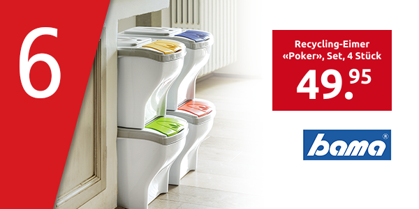 Recycling-Eimer «Poker», Set, 4 Stück