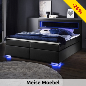 Boxspringbett «Vitro», 160 x 200 cm, schwarz