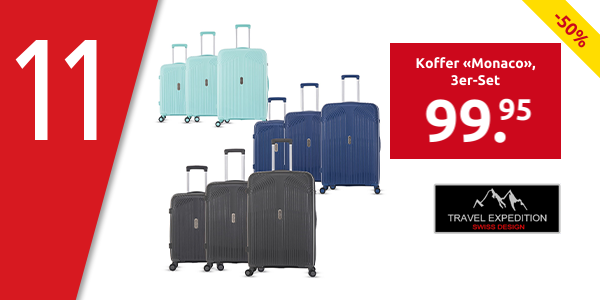 TRAVEL EXPEDITION Koffer «Monaco», 3er-Set, schwarz