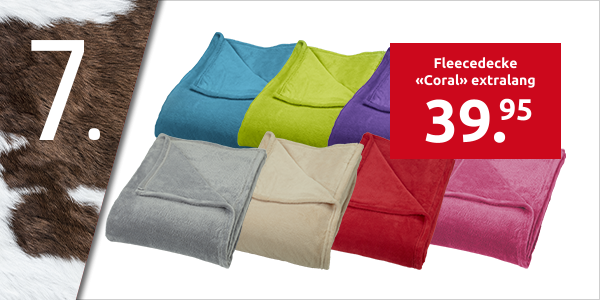 Fleecedecke «Coral» extralang, 220 x 240 cm, grau