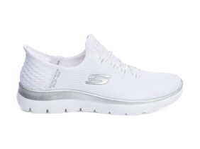 SKECHERS Damen Sneaker weiß silber