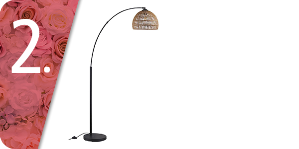Stehlampe «Arc», beige/schwarz