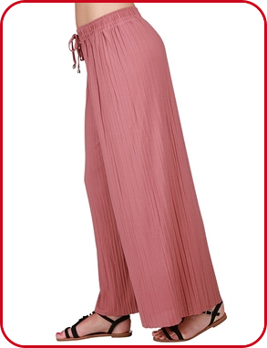 Knitterfreie Plissée-Hose, rosa