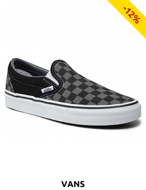 VANS karierte Sneakers, zum Hineinschlüpfen, schwarz/grau