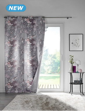 Lichtundurchlässiger Vorhang «Yokohama», grau