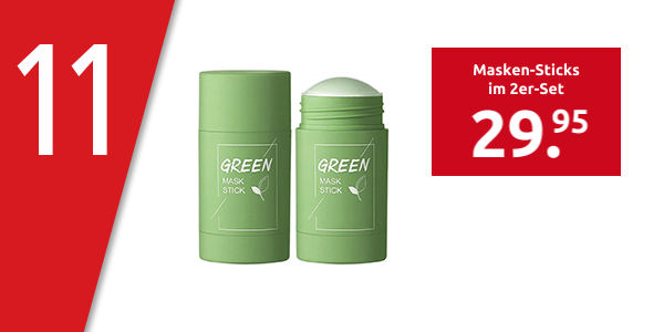 Masken-Sticks «Green Tea» im 2er-Set, reinigt, befeuchtet & nährt