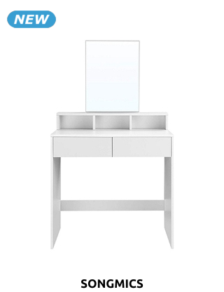 SONGMICS Schminktisch mit 2 Schubladen,  B 80 x H 140 x T 40 cm