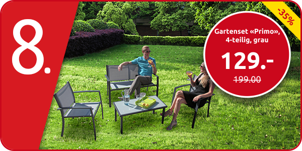 Gartenset «Primo», 4-teilig, grau