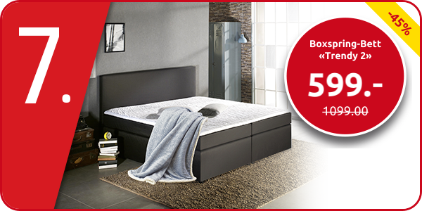 Boxspring-Bett «Trendy 2», feste Matratze, 160 x 200 cm, schwarz