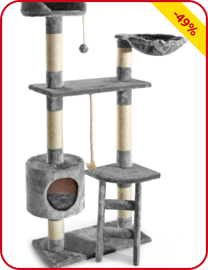 Katzenbaum Ritchie mit Leiter, grau