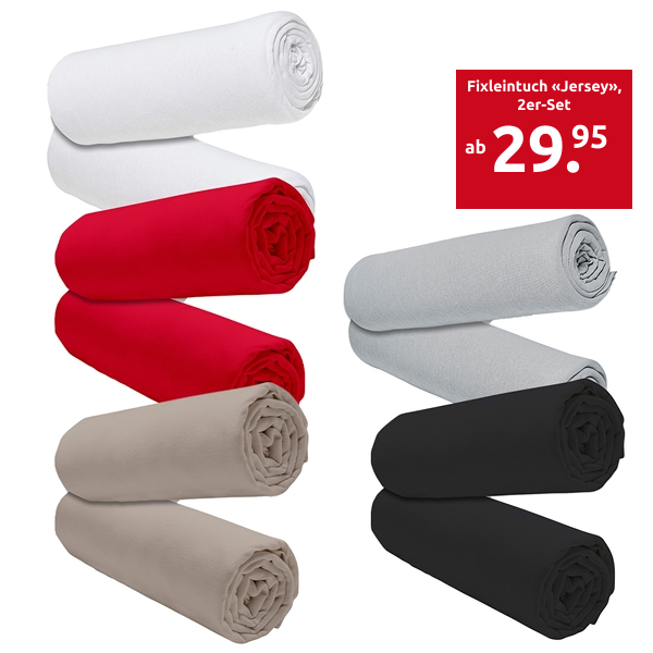 Fixleintuch «Jersey», 2er-Set
