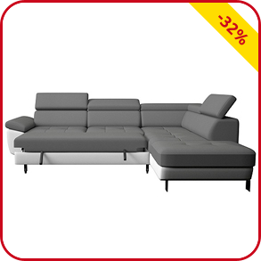 Canapé d'angle «Kate», gris/blanc