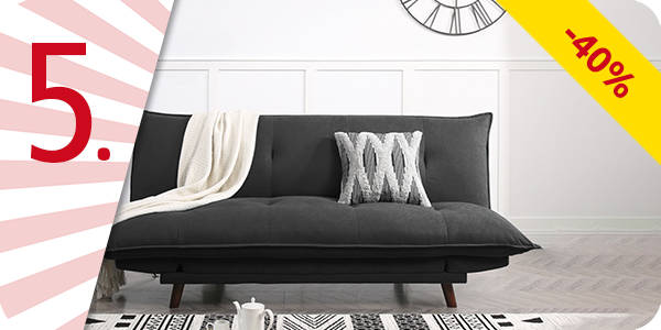 Dauerschlafsofa «Kiss», Stoffbezug anthrazit