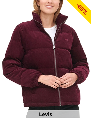 Levis Damen-Jacke mit Cord-Kragen, bordeaux