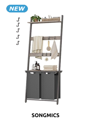 SONGMICS Doppelter Wäschekorb, 92 l