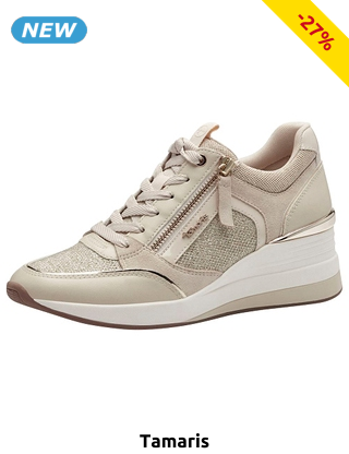 Tamaris Sneakers mit Keilsohle, beige