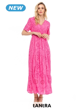 tANtRA Kleid «Ajourée», fuchsia