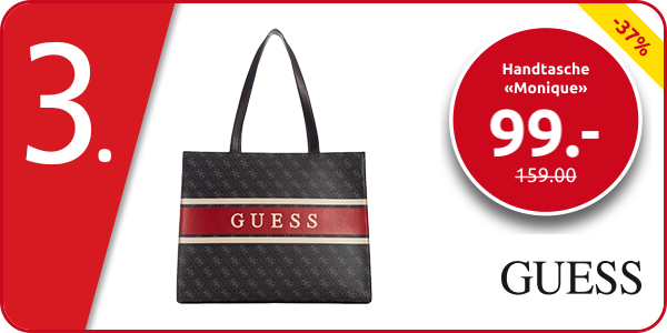 Guess Handtasche «Monique», schwarz/rot
