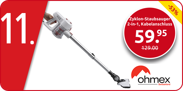 Ohmex Zyklon-Staubsauger 2-in-1, Kabelanschluss, VCL-6080MOP