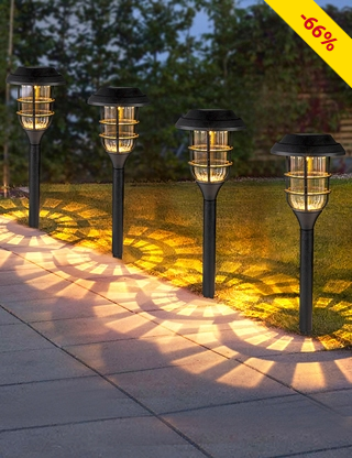 Solarlampe «Muhli», 4 Stück, mit Erdspiess