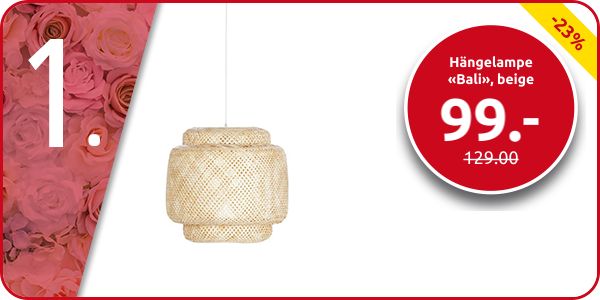 Hängelampe «Bali», beige