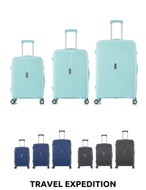 TRAVEL EXPEDITION Koffer «Monaco», 3er-Set, hellblau