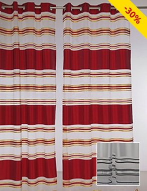 Vorhang, 2 Stück, H 240, B 140 cm, rot/goldfarben